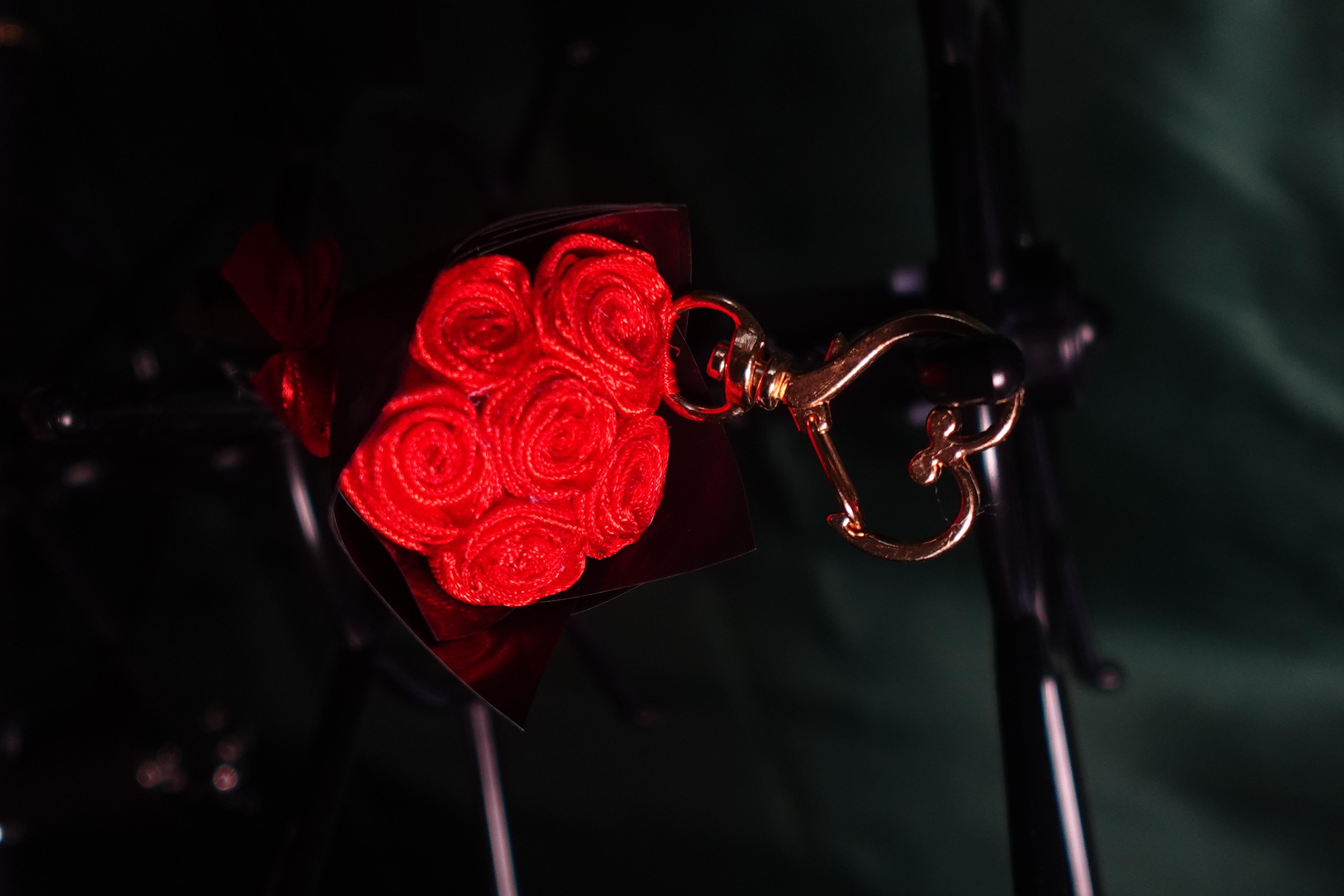 Luxe Sleutelhanger – rood met goude sleutelhanger